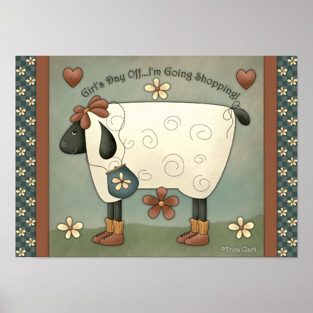 Poster de l'affiche Whimsical Sheep de Prim Countr (Devant)