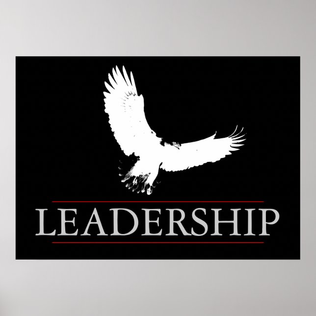 Poster de l'aigle à vol sans peur du leadership no (Devant)
