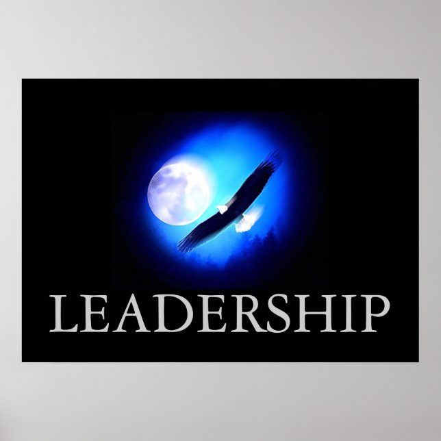 Poster de l'aigle de leadership motivationnel noir (Devant)