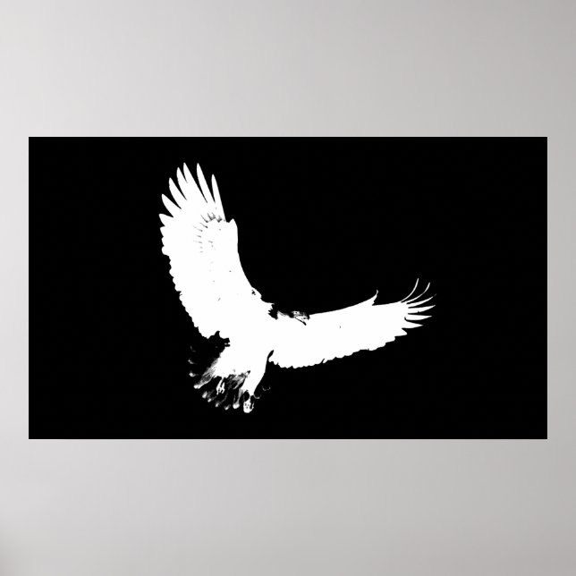 Poster de l'aigle en silhouette Imprimer Aigle en  (Devant)