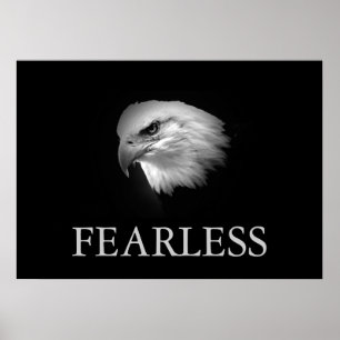 Poster de l'aigle sans peur de la Motivation noir 