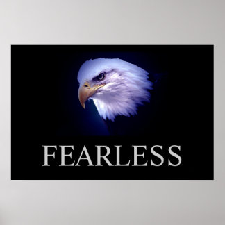 Poster de l'aigle sans peur de la Motivation noir