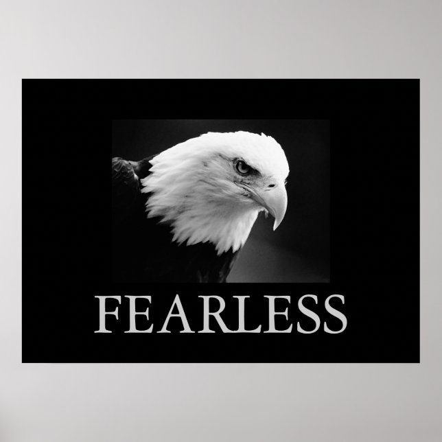 Poster de l'aigle sans peur de la Motivation noir  (Devant)