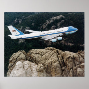 Poster de l'Air Force One sur le Mont Rushmore
