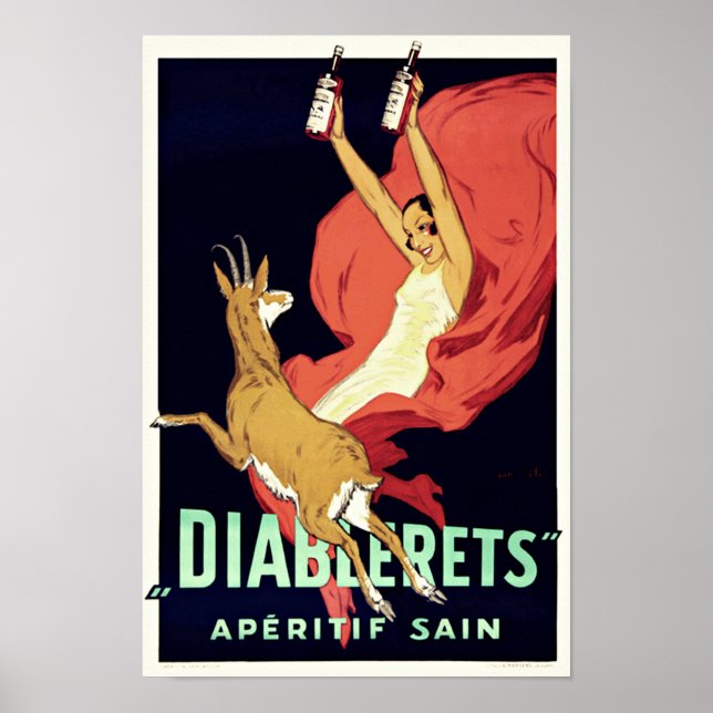 Poster de l'alcool Aperitif Art Déco vintage (Devant)