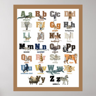 Poster de l'Alphabet animal et Poster de l'Art Mur