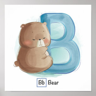 Poster de l'alphabet animal mignon