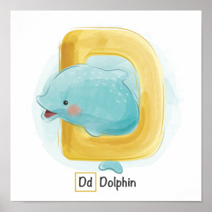 Poster de l'alphabet animal mignon