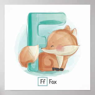 Poster de l'alphabet animal mignon