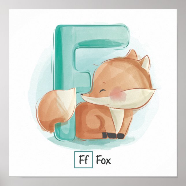 Poster de l'alphabet animal mignon (Devant)