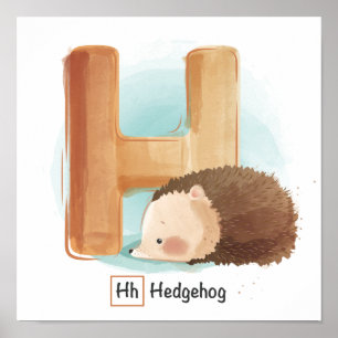 Poster de l'alphabet animal mignon