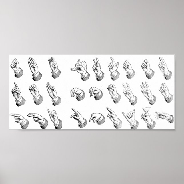 Poster de l'alphabet ASL (Devant)