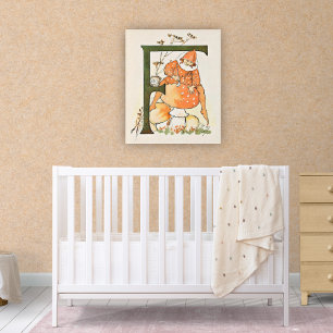 Poster de l'alphabet de fleur vintage