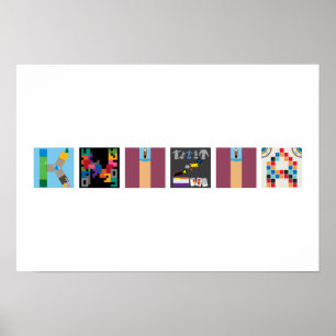 Poster de l'alphabet de jeu de la carte de nom à 6
