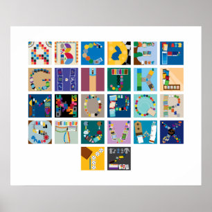 Poster de l'alphabet du jeu de carte - Horizontal