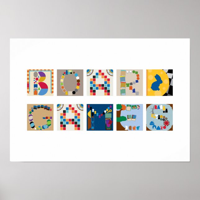 Poster de l'alphabet du jeu de société "Jeux de so (Devant)