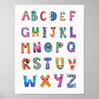 Poster de l'alphabet monsterifique