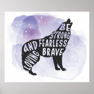 Poster de l'amoureux de l'art du loup de la forêt 