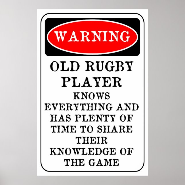 Poster de l'ancien joueur de rugby (Devant)