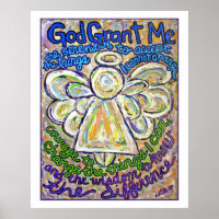Poster de l'ange de prière de sérénité (bord blanc