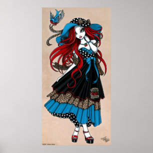 Poster de l'ange de tatouage "Emma" 50 Rockabilly