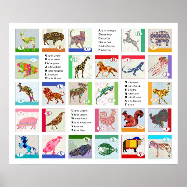 Poster de l'animal Alphabet (Devant)
