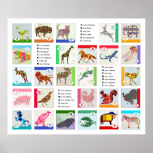 Poster de l'animal alphabet révisé