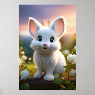 Poster de lapin de lapin mignet