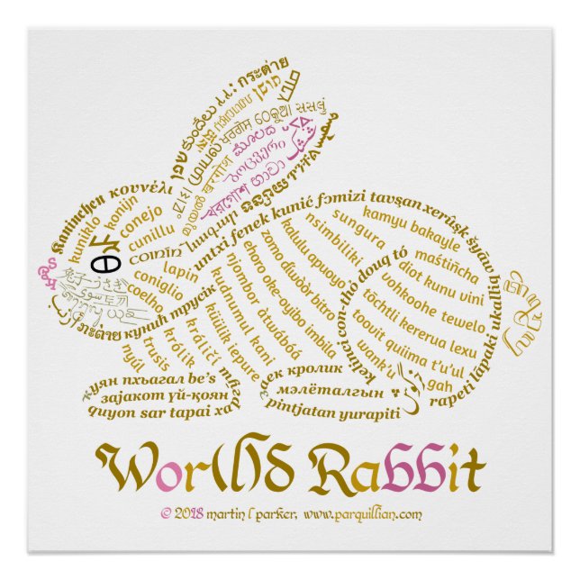 Poster de lapin Wor(l)d (Devant)