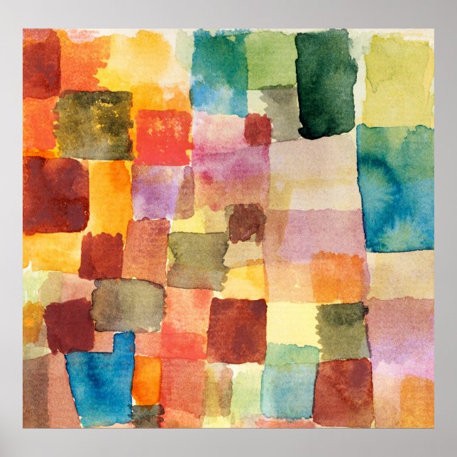 Poster de l'aquarelle Abstraite Bauhaus. (Devant)