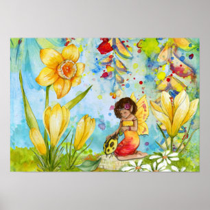 Poster de l'aquarelle Daffodique Pixie