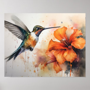 Poster de l'Aquarelle de colibri