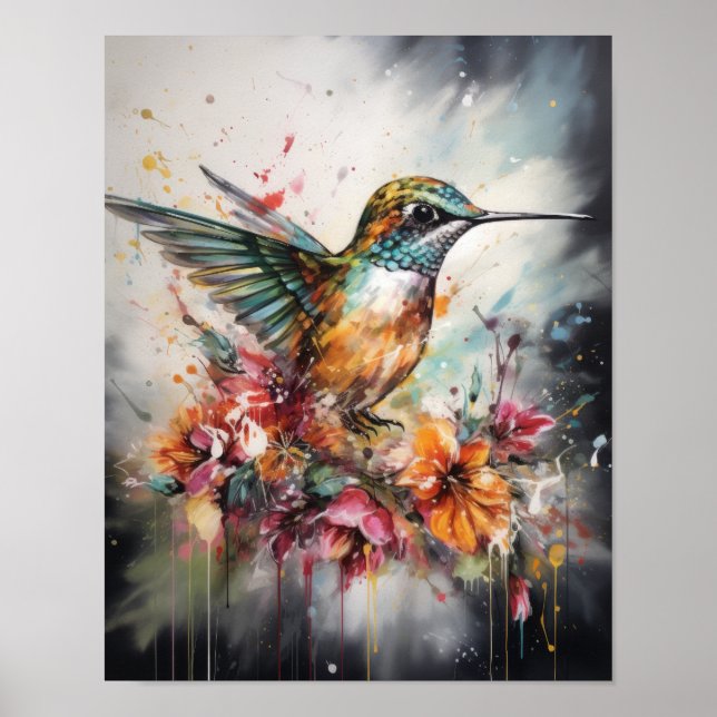 Poster de l'Aquarelle de colibri (Devant)