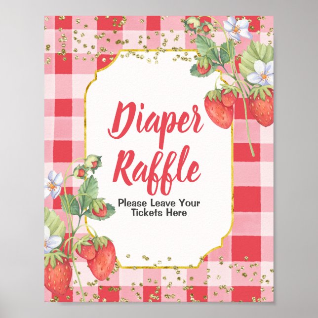 Poster de l'aquarelle douce Berry Diaper Raffle (Devant)