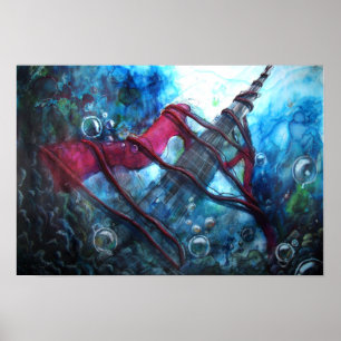 Poster de l'aquarelle Fender Strat