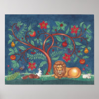 Poster de l'arbre de vie ~ Le lion et l'agneau