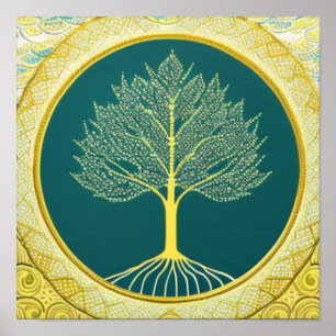 Poster de l'Arbre Jaune du Cercle de Vie
