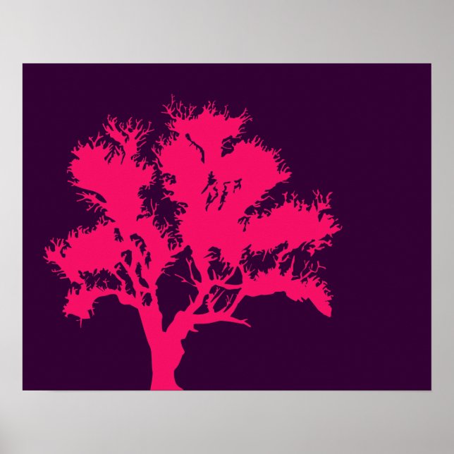 Poster de l'arbre rose et violet (Devant)