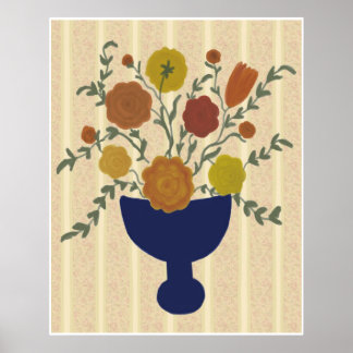 Poster de l'arrangement de fleurs d'art populaire