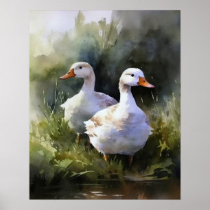 Poster de l'art animal de la ferme de canard