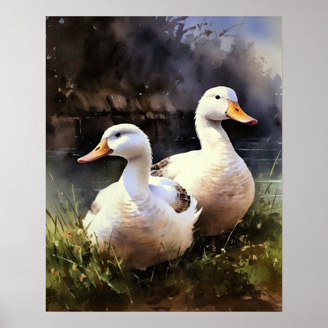 Poster de l'art animal de la ferme de canard (Devant)