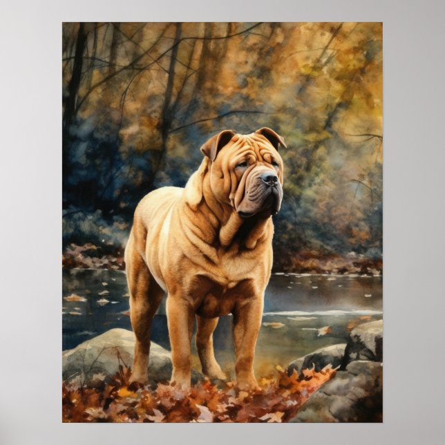 Poster de l'art chinois Shar Pei Dog (Devant)