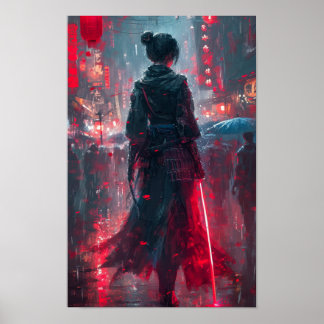 Poster de l'art d'Anime avec Androgynous Femme Sam