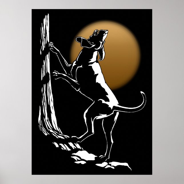 Poster de l'art de chien Hound Hunting Dog Art Pri (Devant)
