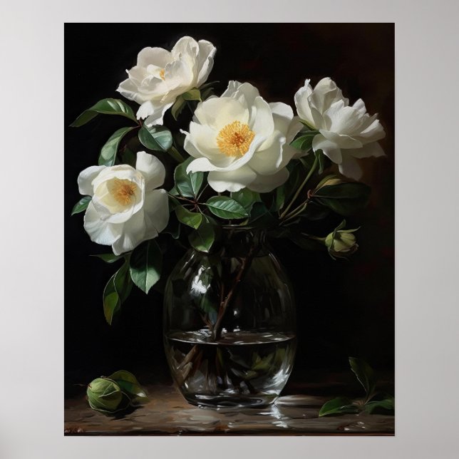 Poster de l'art de la Camellia blanche (Devant)