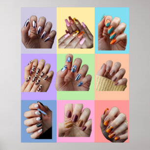 Poster de l'art de la pop ongle coloré tendance