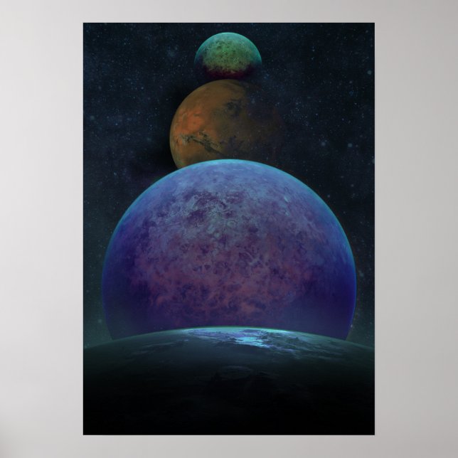 Poster de l'art de l'extérieur Planètes Lune Art l (Devant)