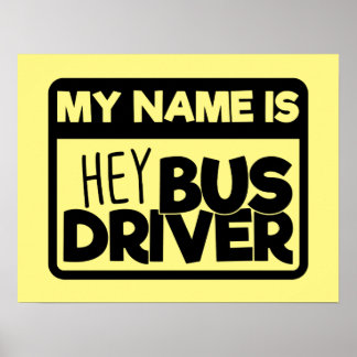 Poster de l'art du mot pour chauffeur de bus