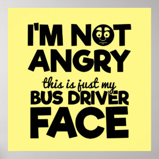 Poster de l'art du mot pour chauffeur de bus