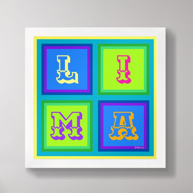 Poster de l'art moderne coloré de Lima Pérou (Créateur téléchargé)